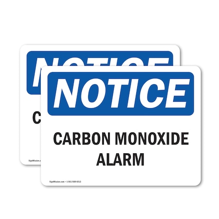 Signmission Carbon Monoxide Alarm, 18 in W x Rectangle, Vinyl Decal OS-2PACK-NS-D-1218-L-10440